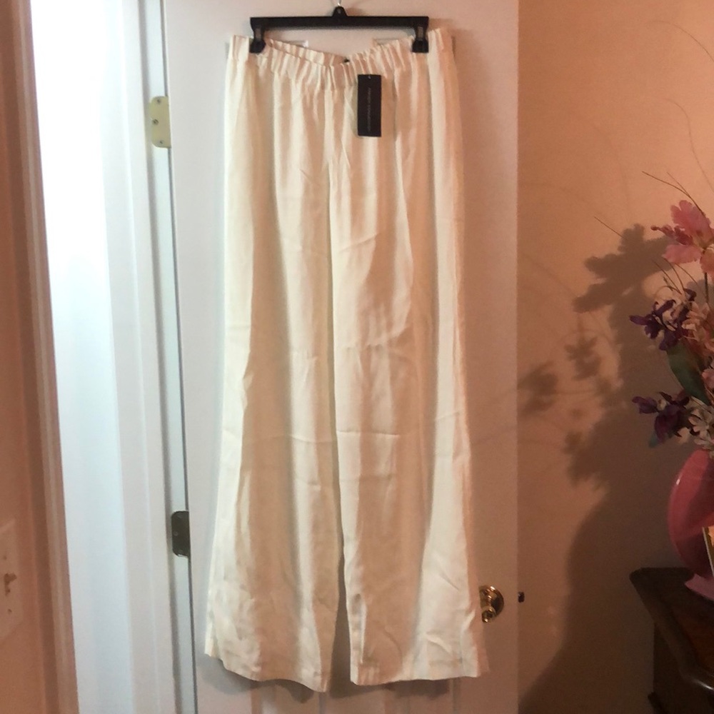 French connection off white silk like pants